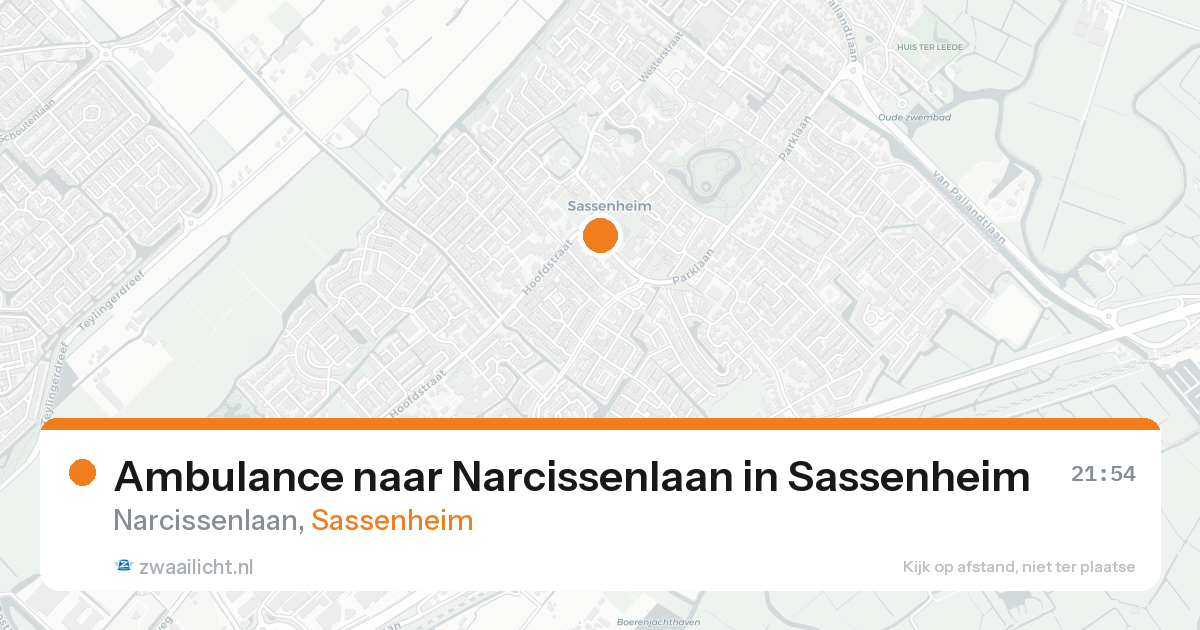 Ambulance naar Narcissenlaan in Sassenheim — 20 aug 2026