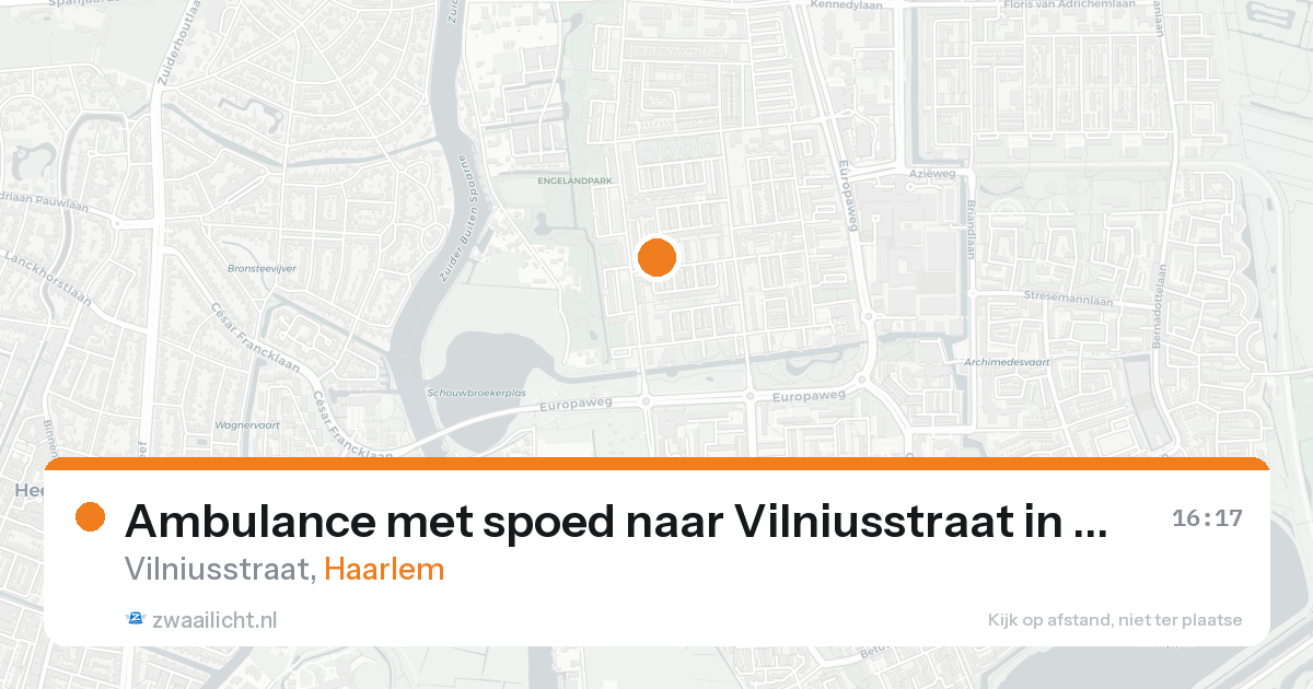 Ambulance met spoed naar Vilniusstraat in Haarlem — 16 aug 2026