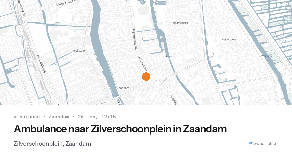 Ambulance naar Zilverschoonplein in Zaandam — 26 feb 2026