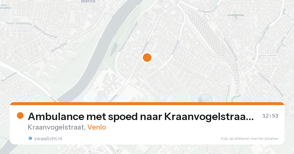 Ambulance met spoed naar Kraanvogelstraat in Venlo — 21 aug 2026