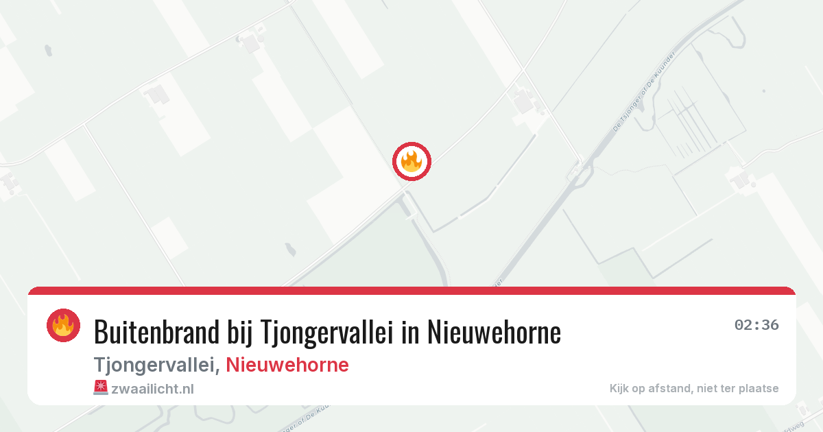 Buitenbrand bij Tjongervallei in Nieuwehorne — 3 mei 2026