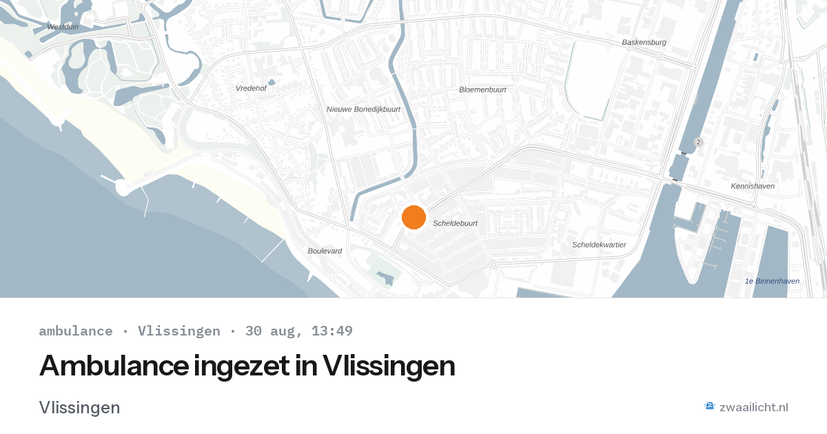 Ambulance ingezet in Vlissingen — 30 aug 2026