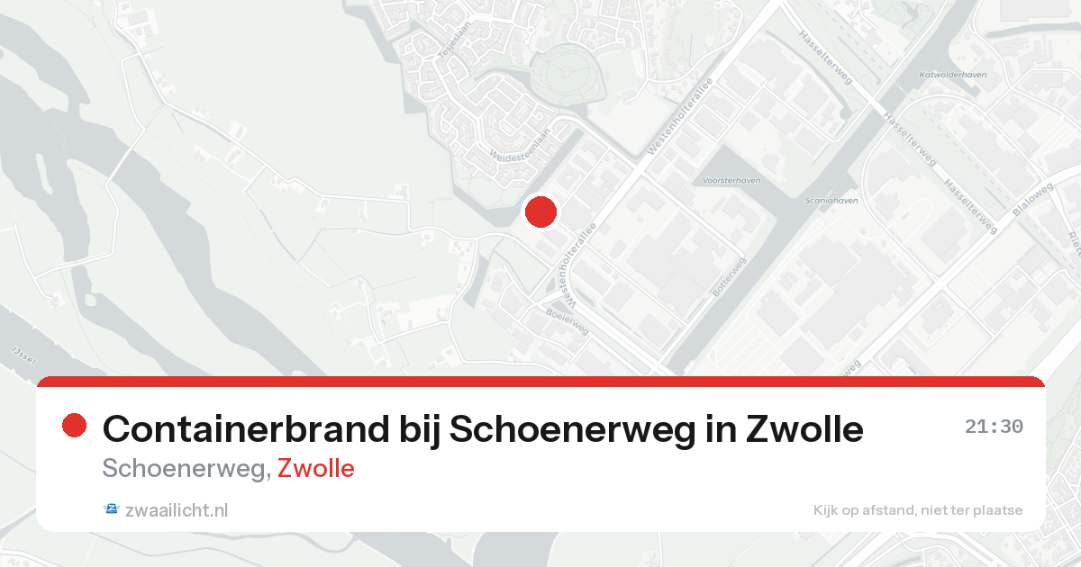 Containerbrand bij Schoenerweg in Zwolle — 22 mrt 2026