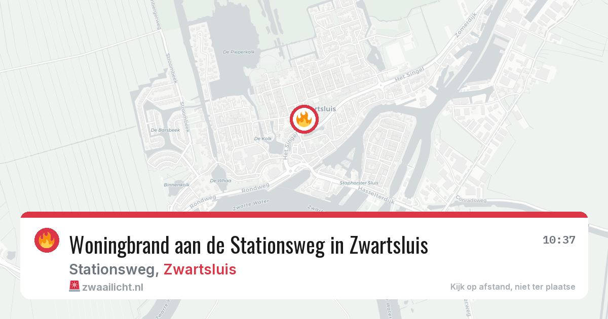 Woningbrand aan de Stationsweg in Zwartsluis — 28 jul 2026