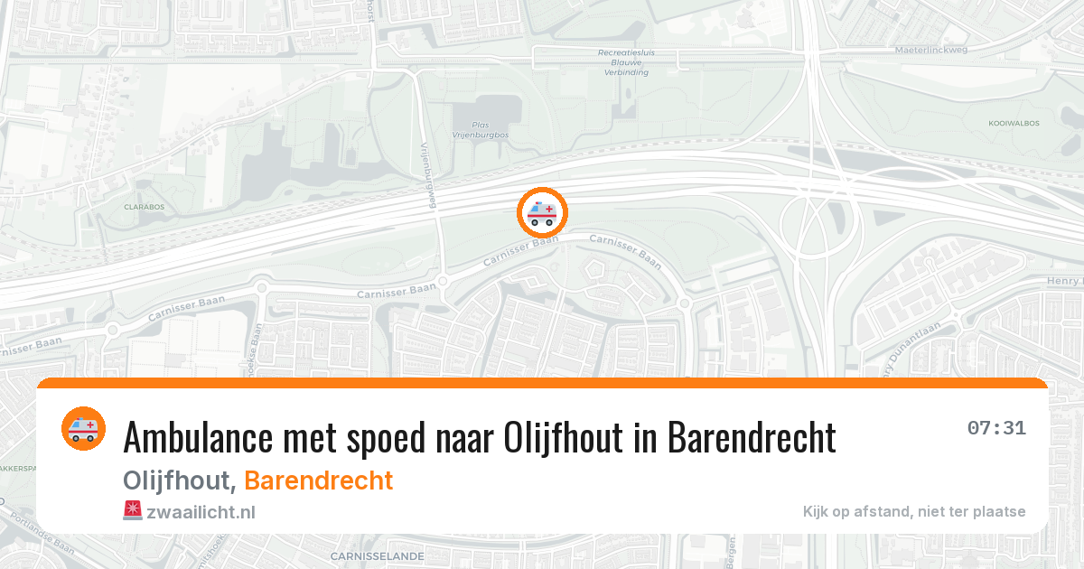 Ambulance met spoed naar Olijfhout in Barendrecht — 25 jun 2026