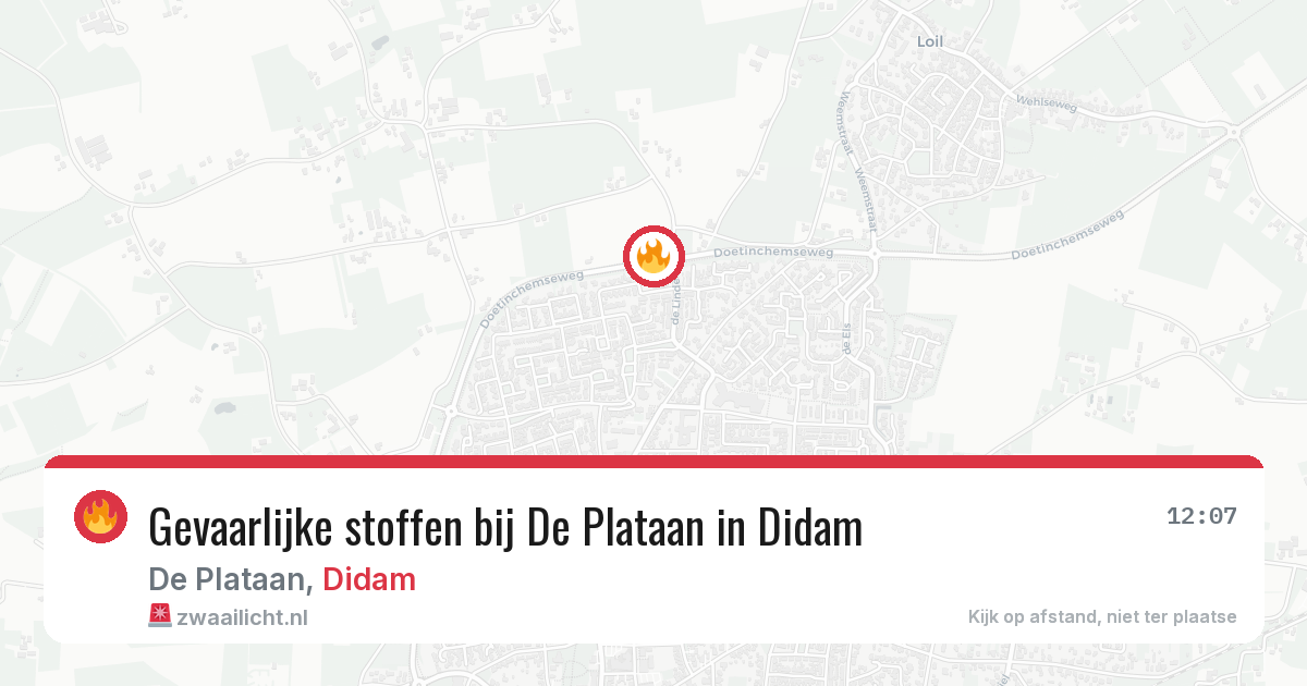 Gevaarlijke stoffen bij De Plataan in Didam — 29 jun 2026
