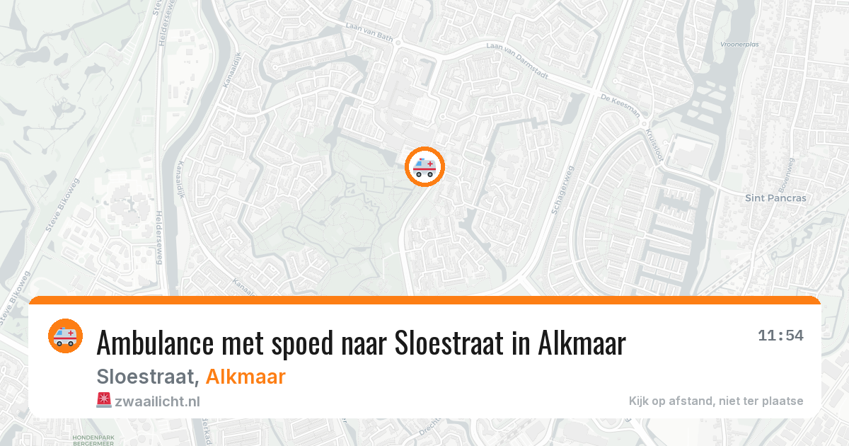 Ambulance met spoed naar Sloestraat in Alkmaar — 9 mrt 2026