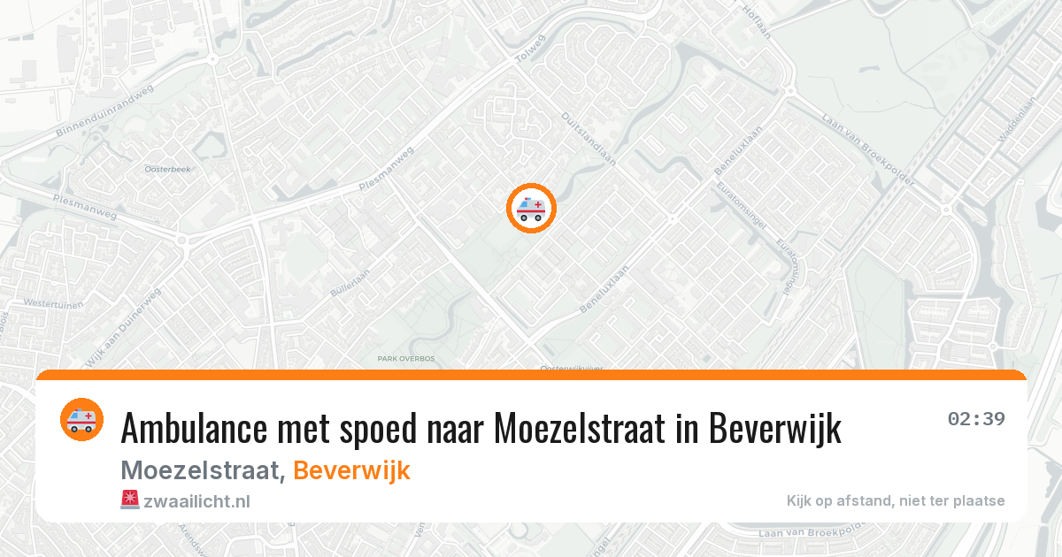Ambulance met spoed naar Moezelstraat in Beverwijk — 15 aug 2026