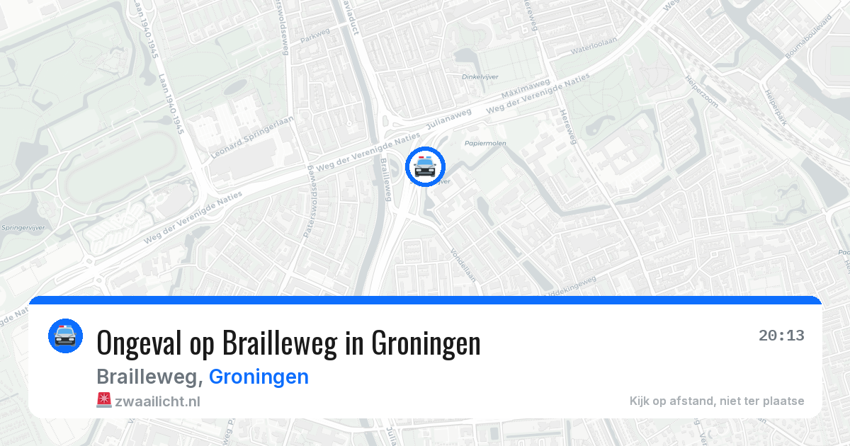 Ongeval op Brailleweg in Groningen — 24 apr 2026