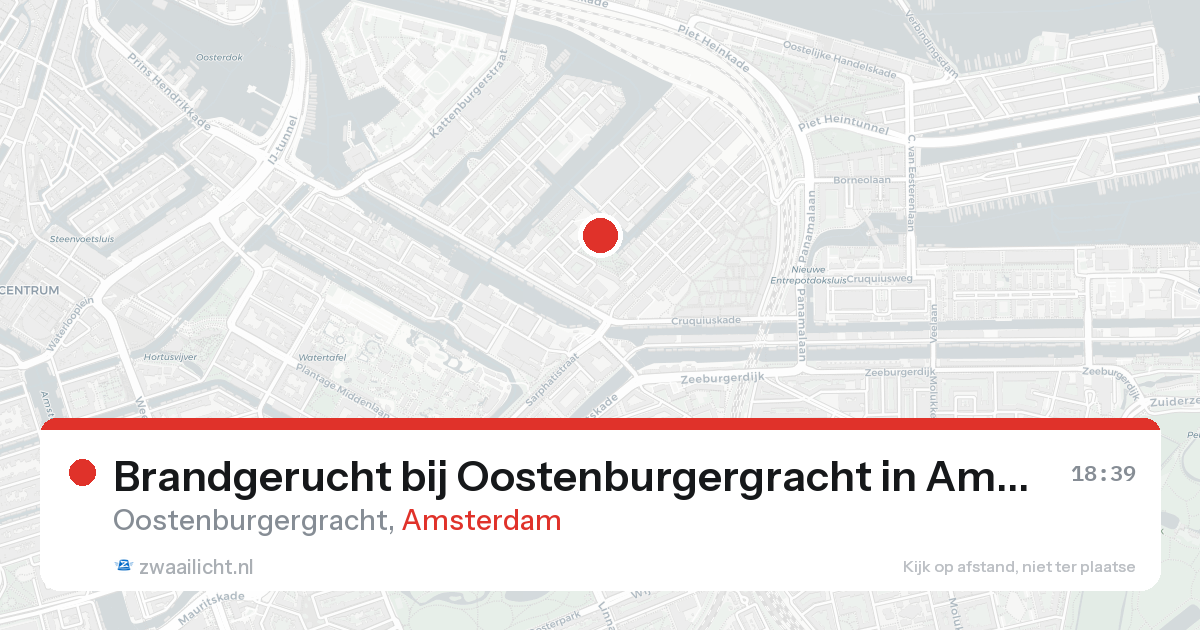 Brandgerucht bij Oostenburgergracht in Amsterdam — 24 mei 2026
