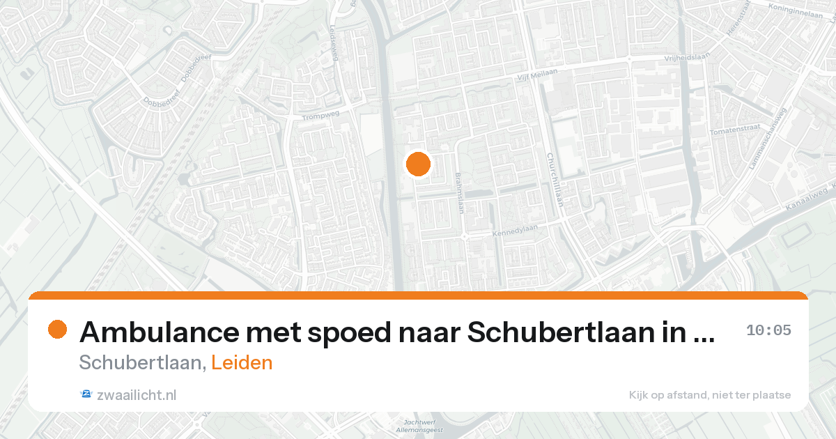 Ambulance met spoed naar Schubertlaan in Leiden — 16 aug 2026