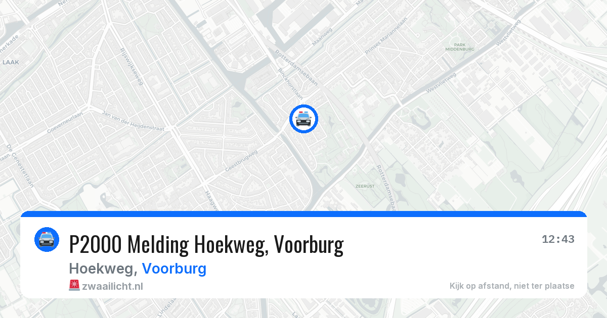 P2000 Melding Hoekweg, Voorburg — 14 aug 2026