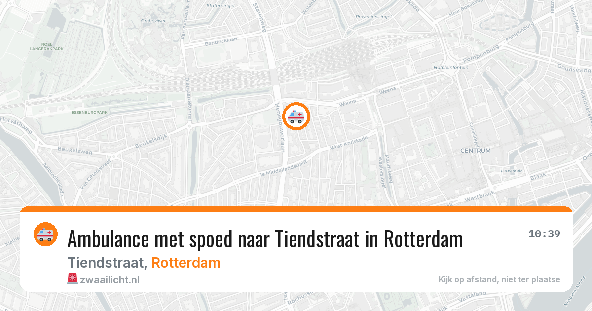 Ambulance met spoed naar Tiendstraat in Rotterdam — 15 jun 2026