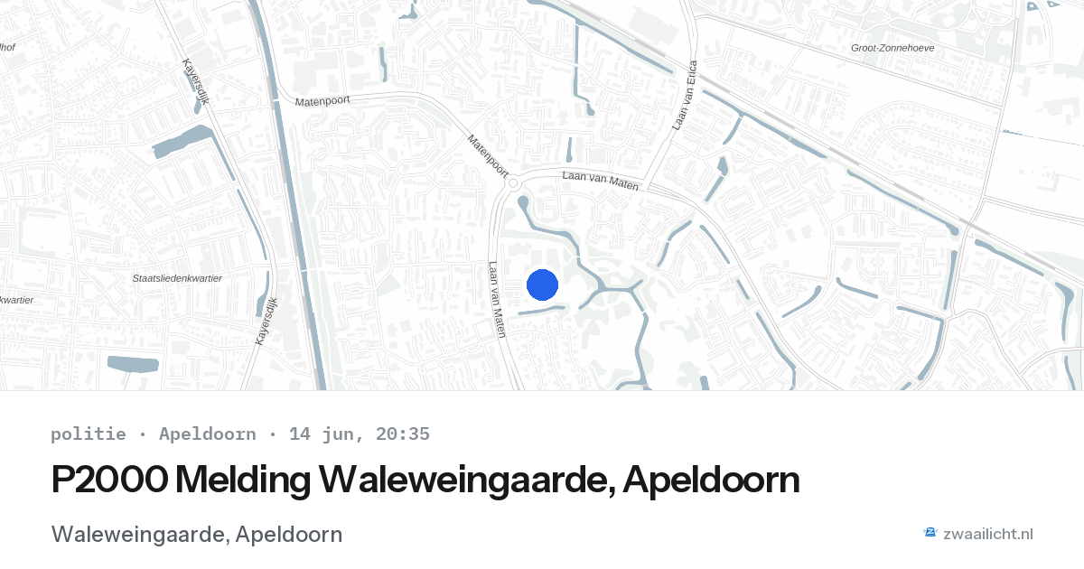 P2000 Melding Waleweingaarde, Apeldoorn — 14 jun 2026