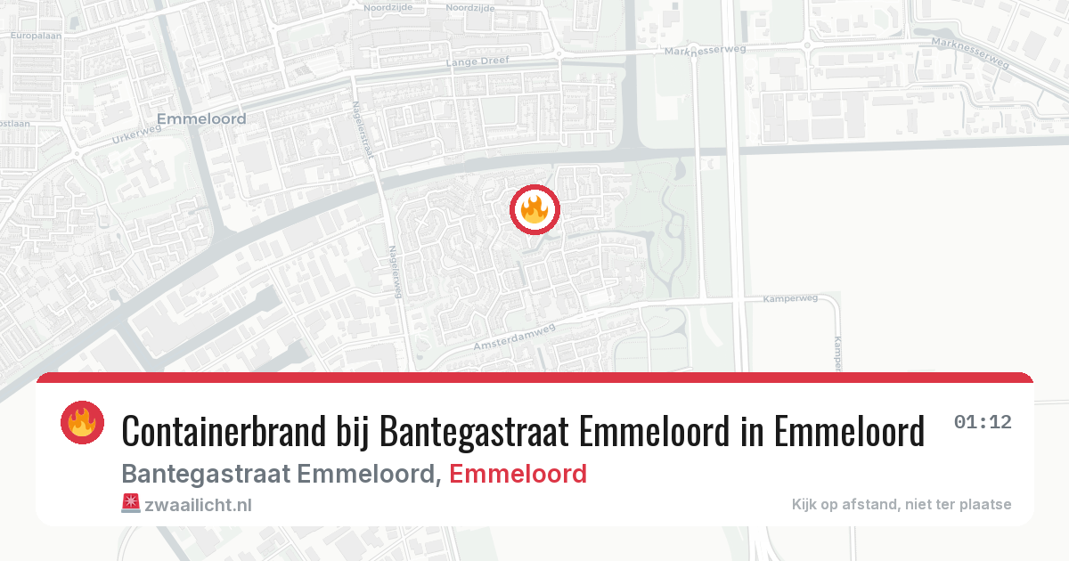 Containerbrand bij Bantegastraat Emmeloord in Emmeloord — 5 jun 2026