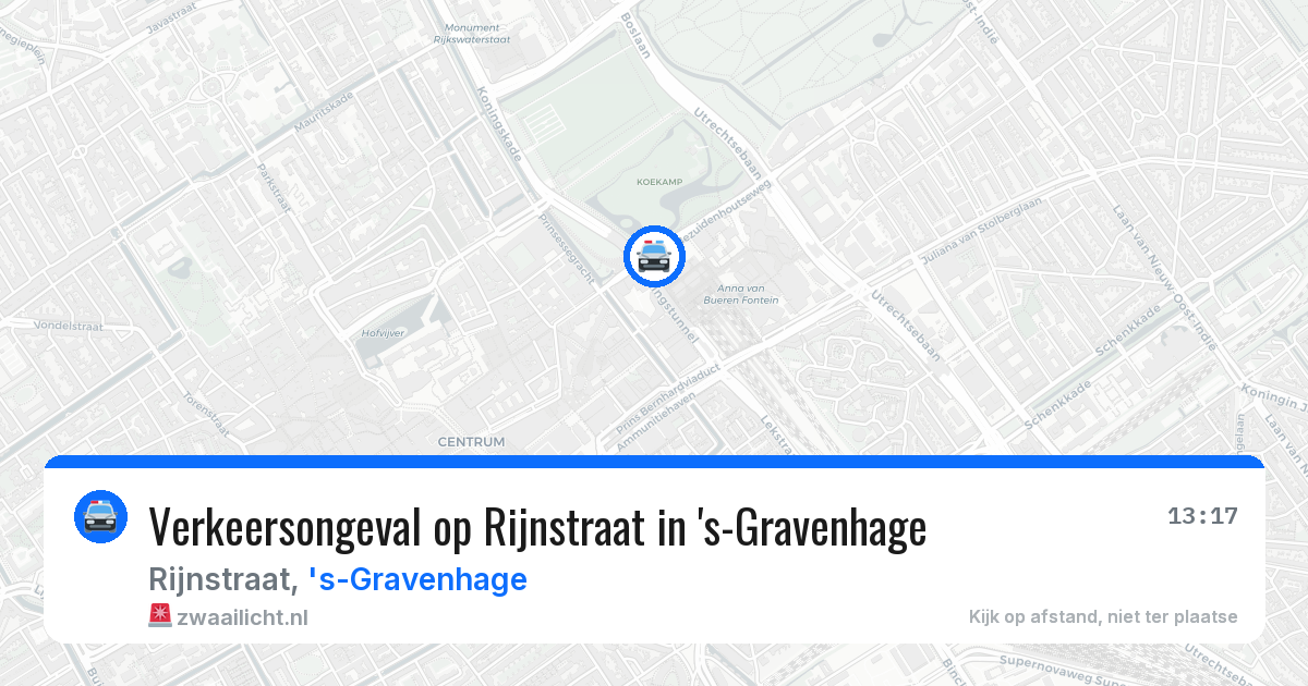 Verkeersongeval op Rijnstraat in 's-Gravenhage — 30 mrt 2026