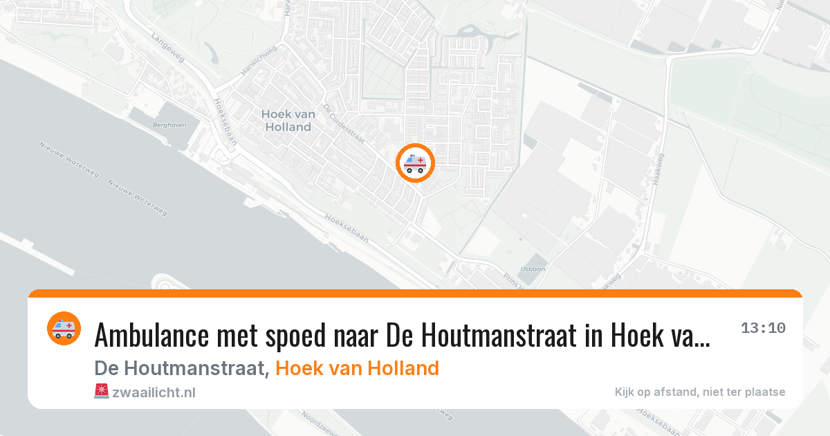 Ambulance met spoed naar De Houtmanstraat in Hoek van Holland — 17 mei 2026