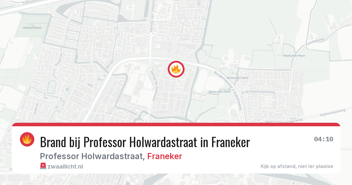Brand bij Professor Holwardastraat in Franeker — 27 jun 2026