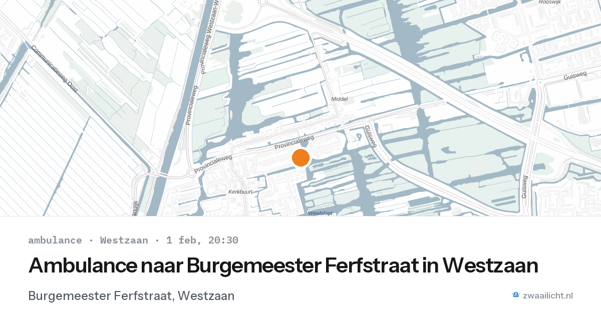 Ambulance naar Burgemeester Ferfstraat in Westzaan — 1 feb 2026