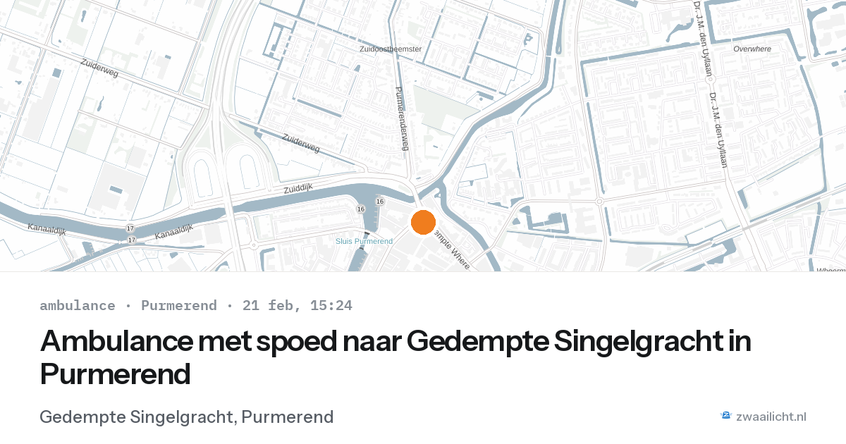 Ambulance met spoed naar Gedempte Singelgracht in Purmerend — 21 feb 2026