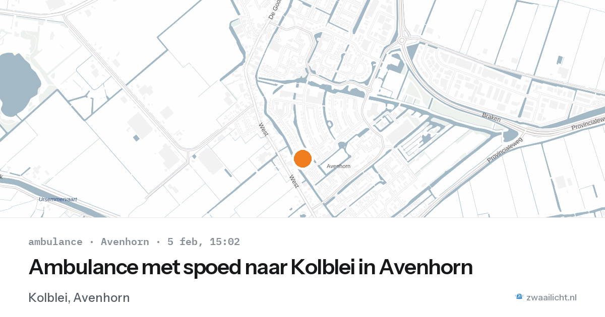 Ambulance met spoed naar Kolblei in Avenhorn — 5 feb 2026