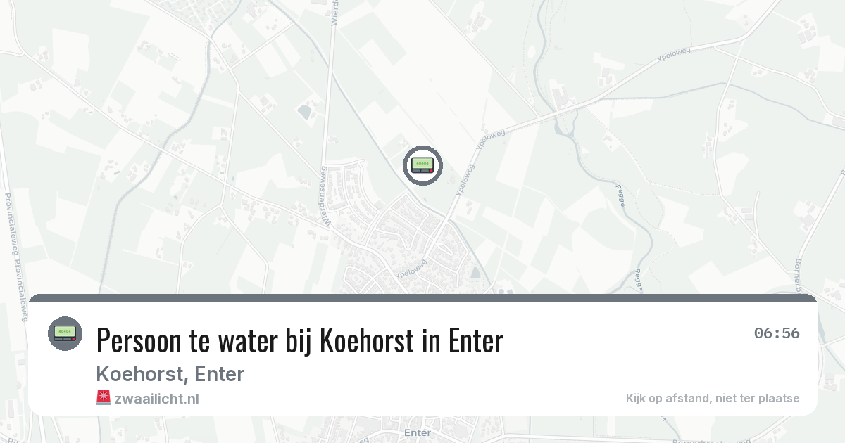Persoon te water bij Koehorst in Enter — 14 jul 2026