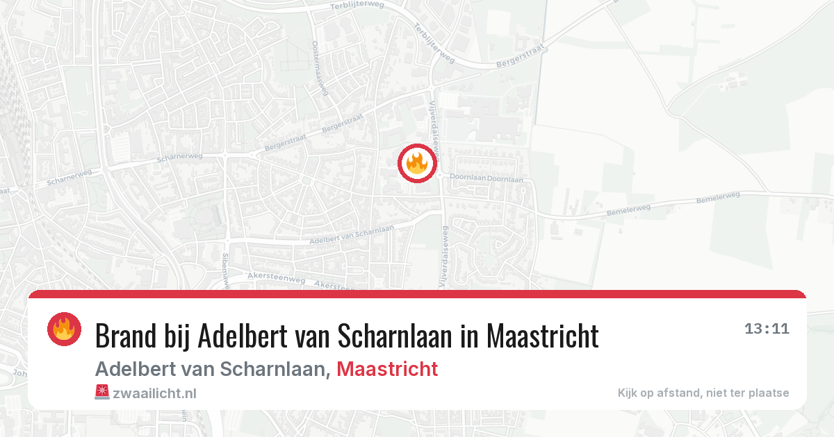 Brand bij Adelbert van Scharnlaan in Maastricht — 12 mrt 2026