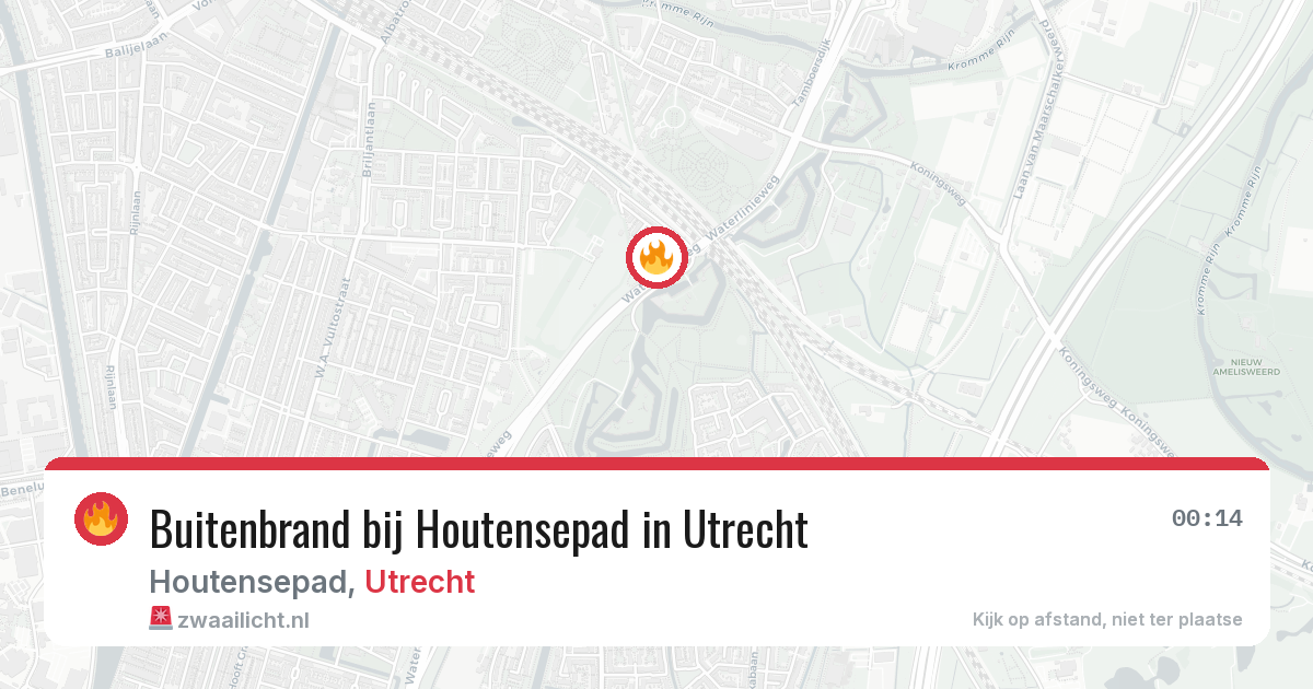 Buitenbrand bij Houtensepad in Utrecht — 13 aug 2026