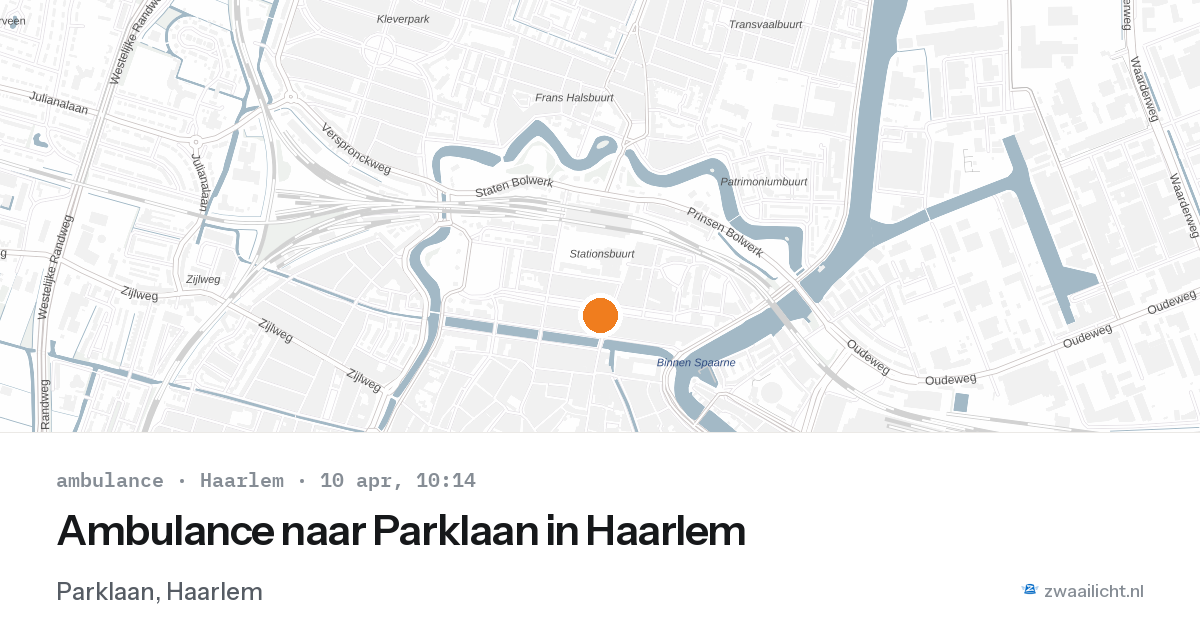 Ambulance naar Parklaan in Haarlem — 10 apr 2026