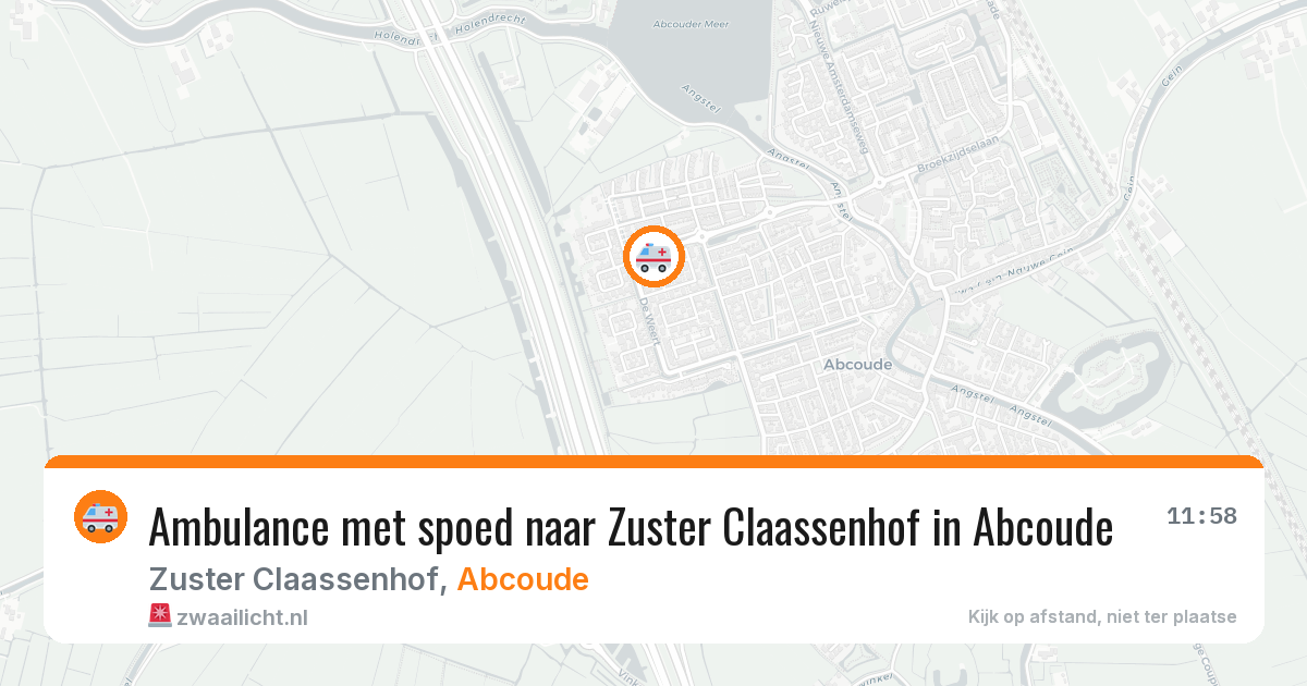Ambulance met spoed naar Zuster Claassenhof in Abcoude — 2 aug 2026