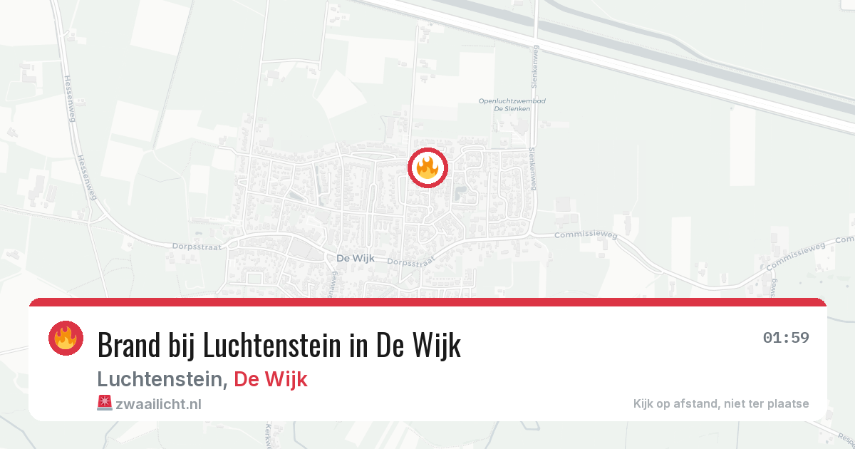 Brand bij Luchtenstein in De Wijk — 26 jun 2026