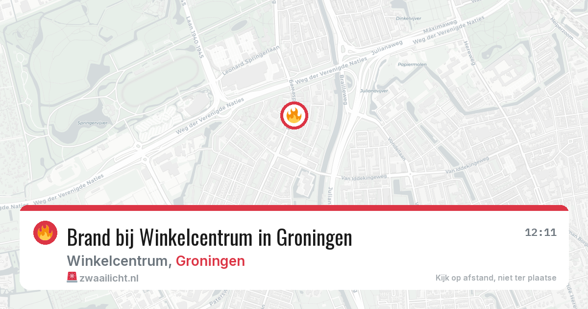 Brand bij Winkelcentrum in Groningen — 21 apr 2026