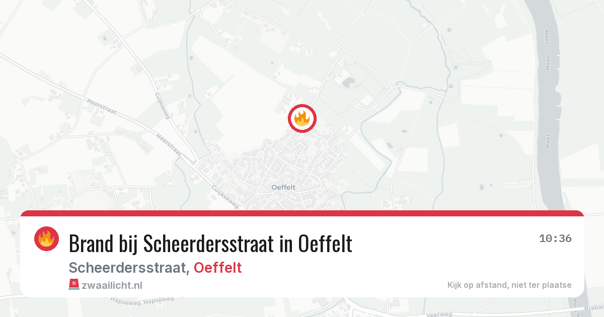 Brand bij Scheerdersstraat in Oeffelt — 12 mrt 2026
