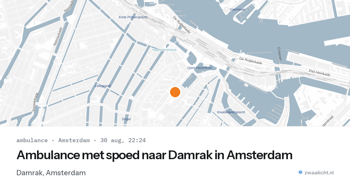 Ambulance met spoed naar Damrak in Amsterdam — 30 aug 2026