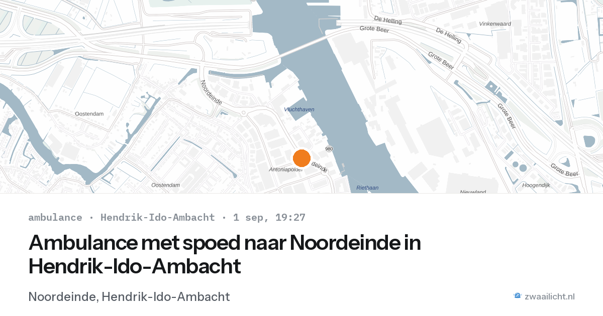 Ambulance met spoed naar Noordeinde in Hendrik-Ido-Ambacht — 1 sep 2026