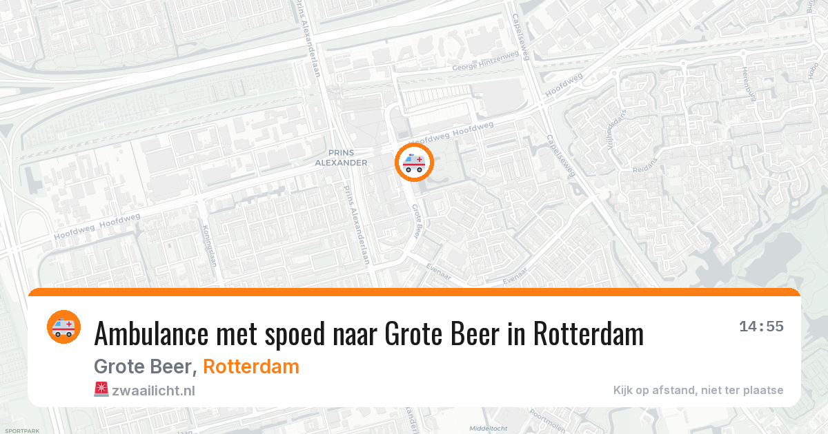 Ambulance met spoed naar Grote Beer in Rotterdam — 13 aug 2026