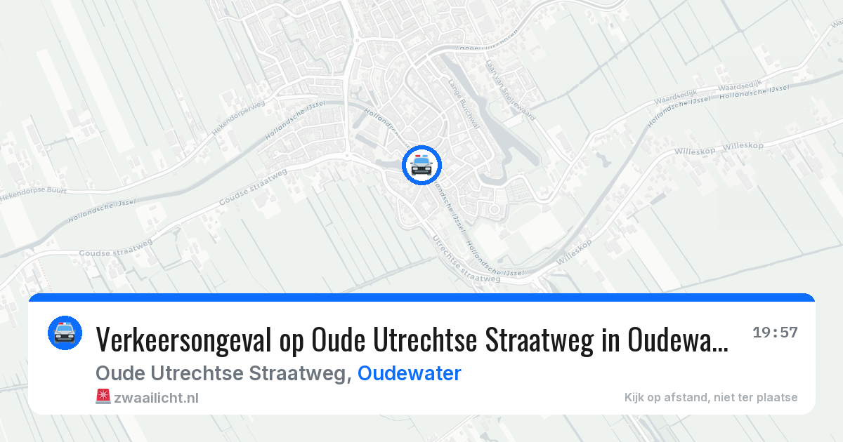 Verkeersongeval op Oude Utrechtse Straatweg in Oudewater — 19 mrt 2026