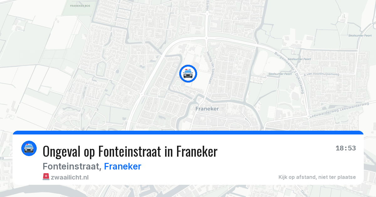 Ongeval op Fonteinstraat in Franeker — 16 jan 2026