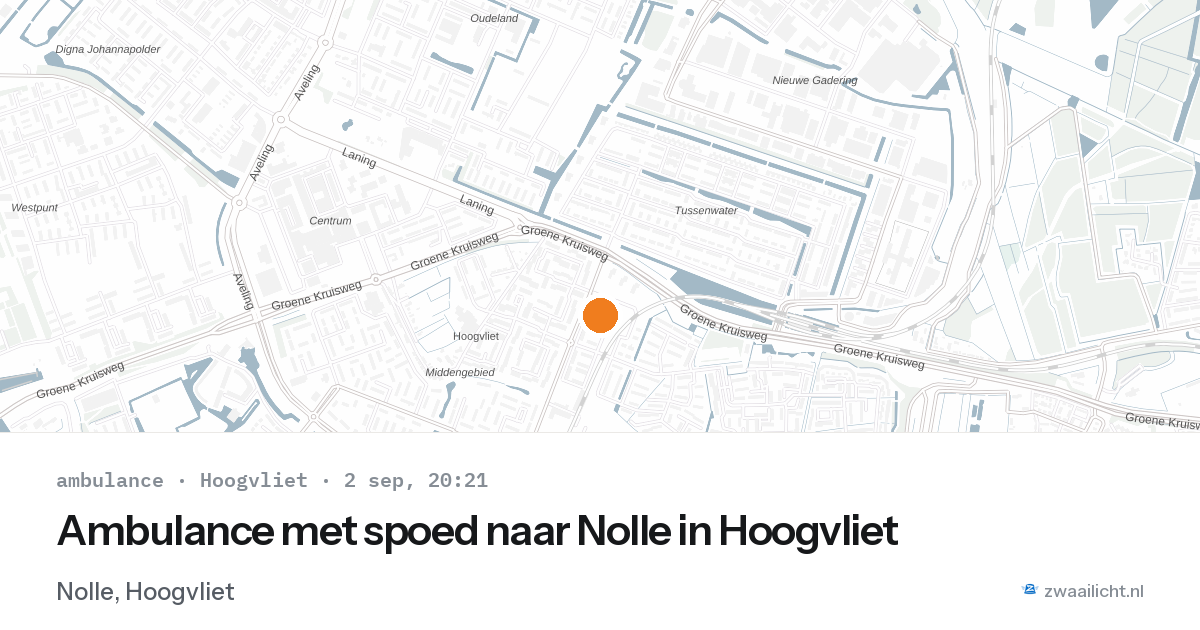 Ambulance met spoed naar Nolle in Hoogvliet — 2 sep 2026