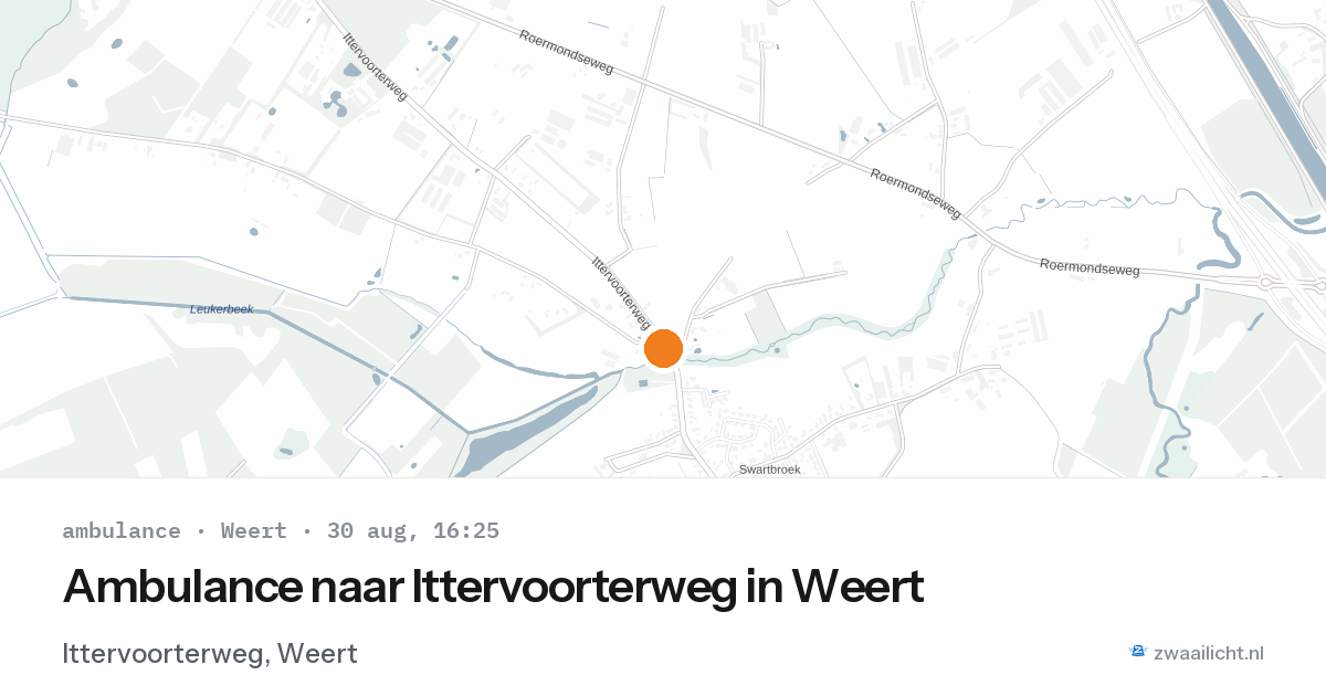 Ambulance naar Ittervoorterweg in Weert — 30 aug 2026