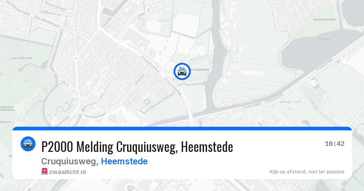 P2000 Melding Cruquiusweg, Heemstede — 11 mei 2026