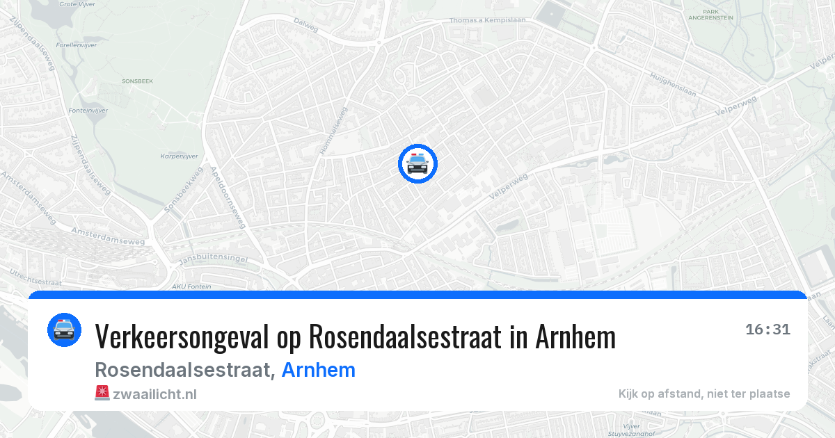 Verkeersongeval op Rosendaalsestraat in Arnhem — 18 apr 2026