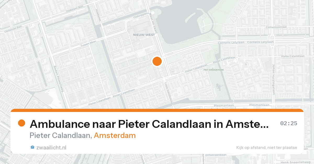 Ambulance naar Pieter Calandlaan in Amsterdam — 17 aug 2026