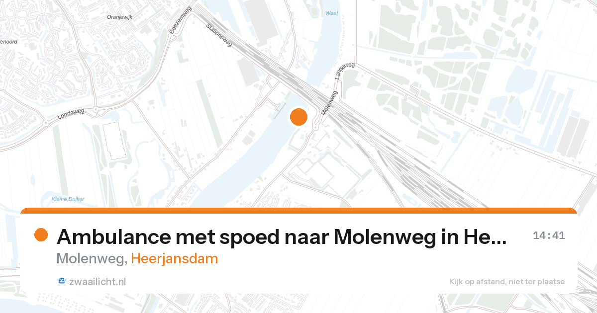 Ambulance met spoed naar Molenweg in Heerjansdam — 27 aug 2026