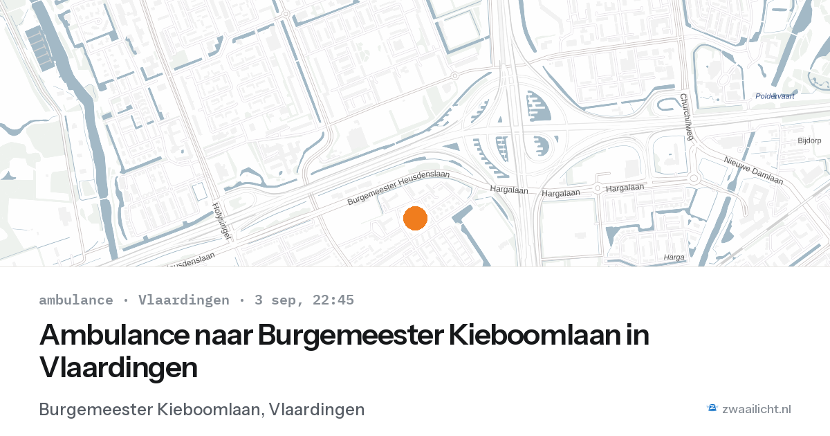 Ambulance naar Burgemeester Kieboomlaan in Vlaardingen — 3 sep 2026