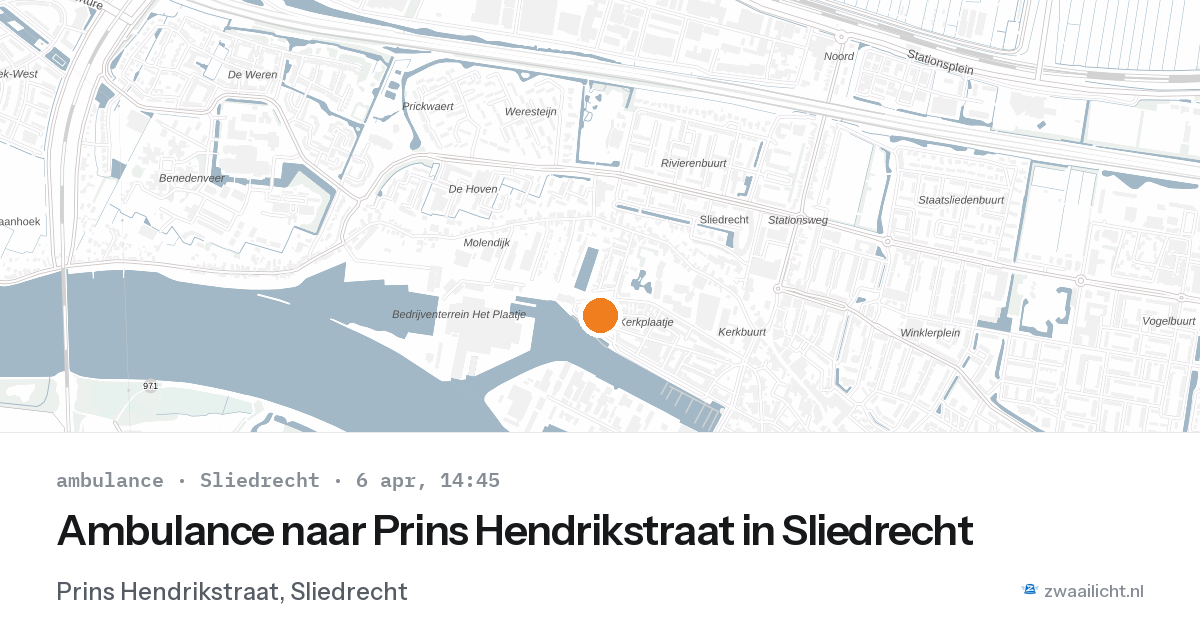 Ambulance naar Prins Hendrikstraat in Sliedrecht — 6 apr 2026