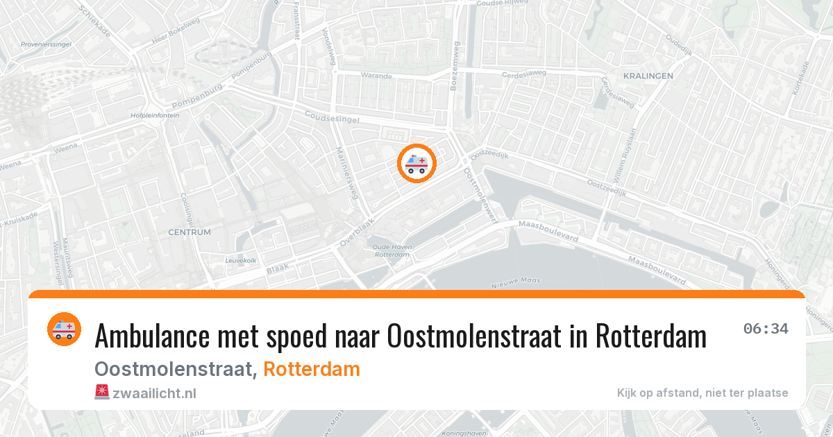 Ambulance met spoed naar Oostmolenstraat in Rotterdam — 27 apr 2026
