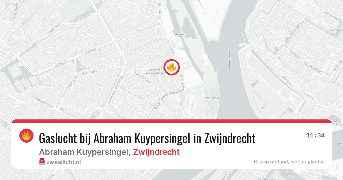 Gaslucht bij Abraham Kuypersingel in Zwijndrecht — 23 mei 2026