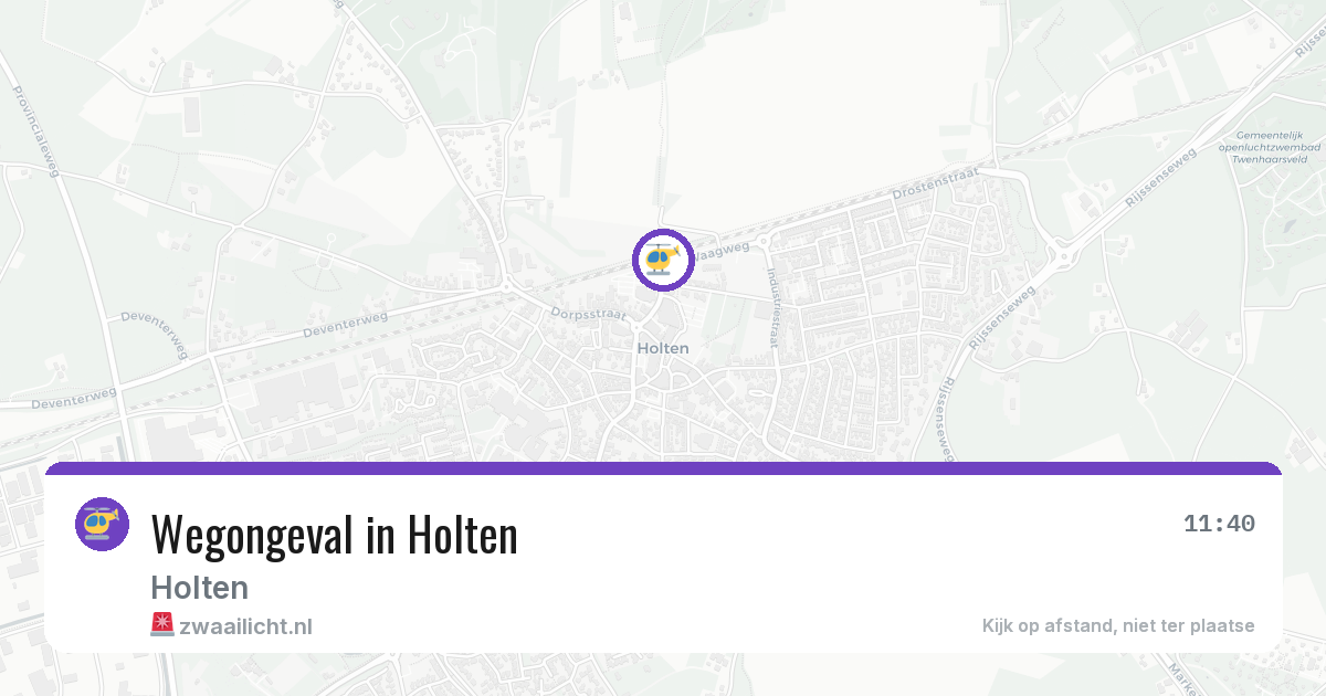 Wegongeval in Holten — 27 jun 2026