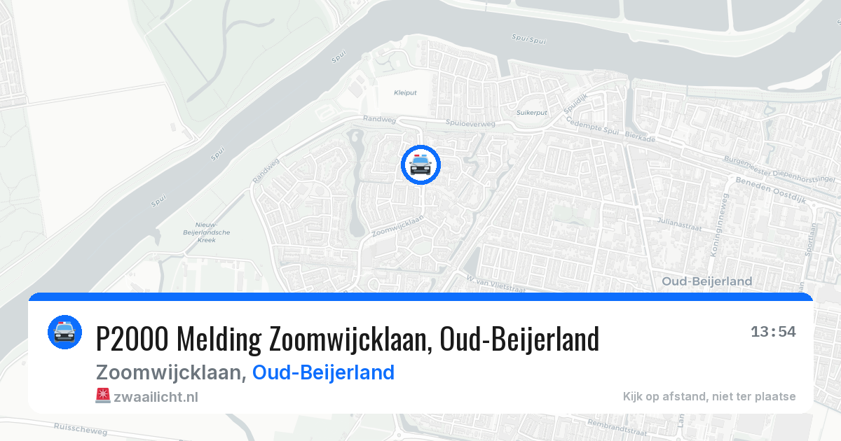 P2000 Melding Zoomwijcklaan, Oud-Beijerland — 20 jul 2026